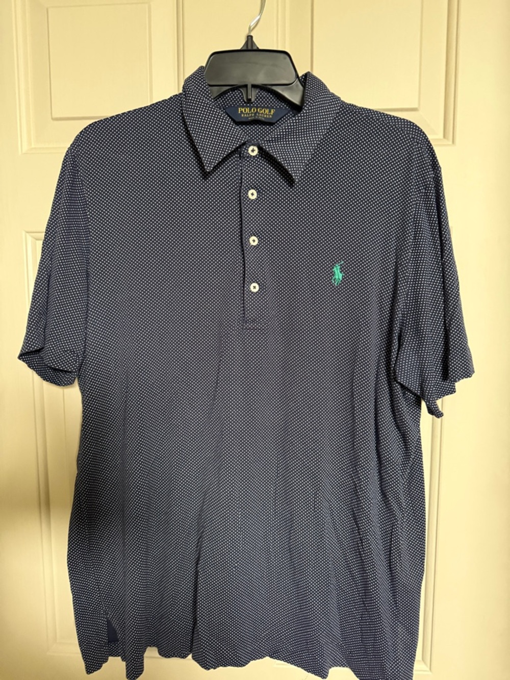 Polo Golf Ralph Lauren Navy Microdot Polo with Mint Pony